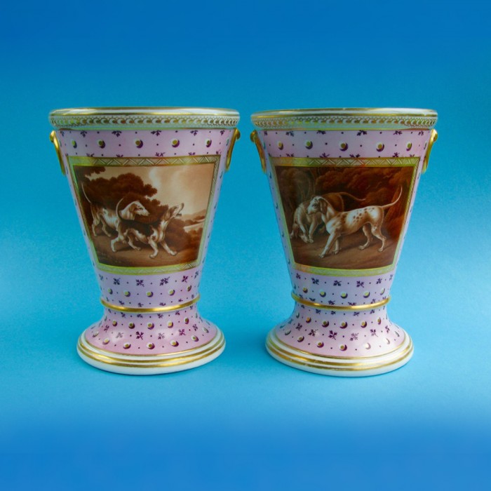 SOLD – Pair Flight and Barr Cache Pots