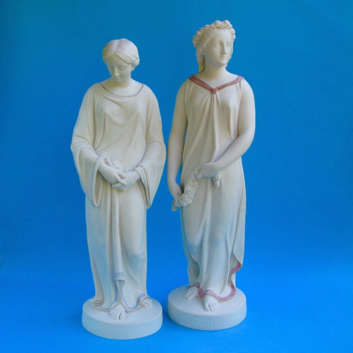 Sold – Pair Royal Worcester Parian figures
