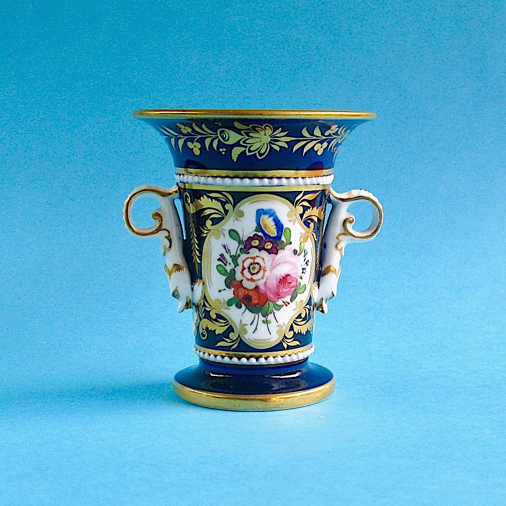 Item No. 1787 Suite of five English porcelain vases Mark and Sandra