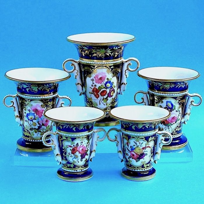 Item No. 1787 – Suite of five English porcelain vases