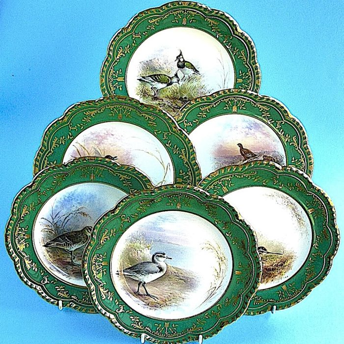 Item No. 2115 – Six signed Brown-Westhead Moore plates for Tiffany New York